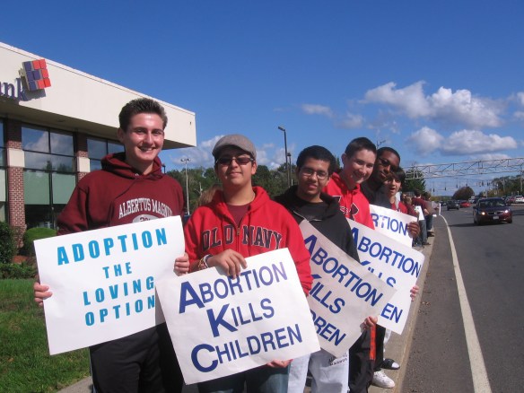 Albertus Magnus High School ProLife Club (on Route 59 (Life Chain 2011)