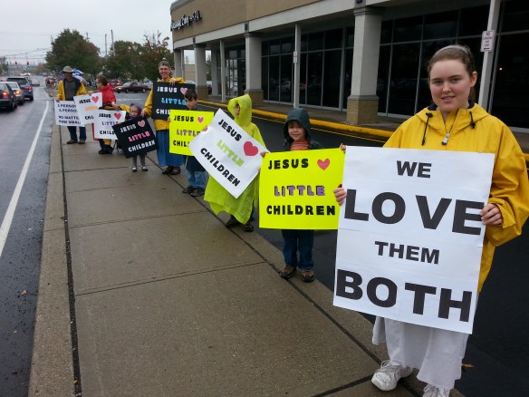 The family of John and Pam Barnhardt on Middletown Rd. (Life Chain 2013)