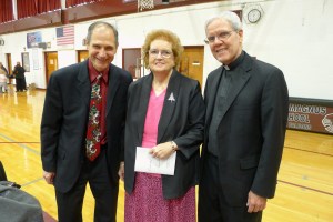 Chris Bell, Executive Director of Good Counsel Homes, with honoree Margaret Hamilton, and Rev. Thomas Madden, Pastor of St. Peter's Church in Haverstraw